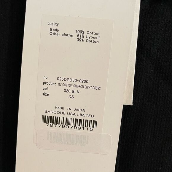 NWT MOUSSY VINTAGE Black Cotton Chiffon Half Sleeve Shirt Dress Sz. XS - Picture 7 of 10